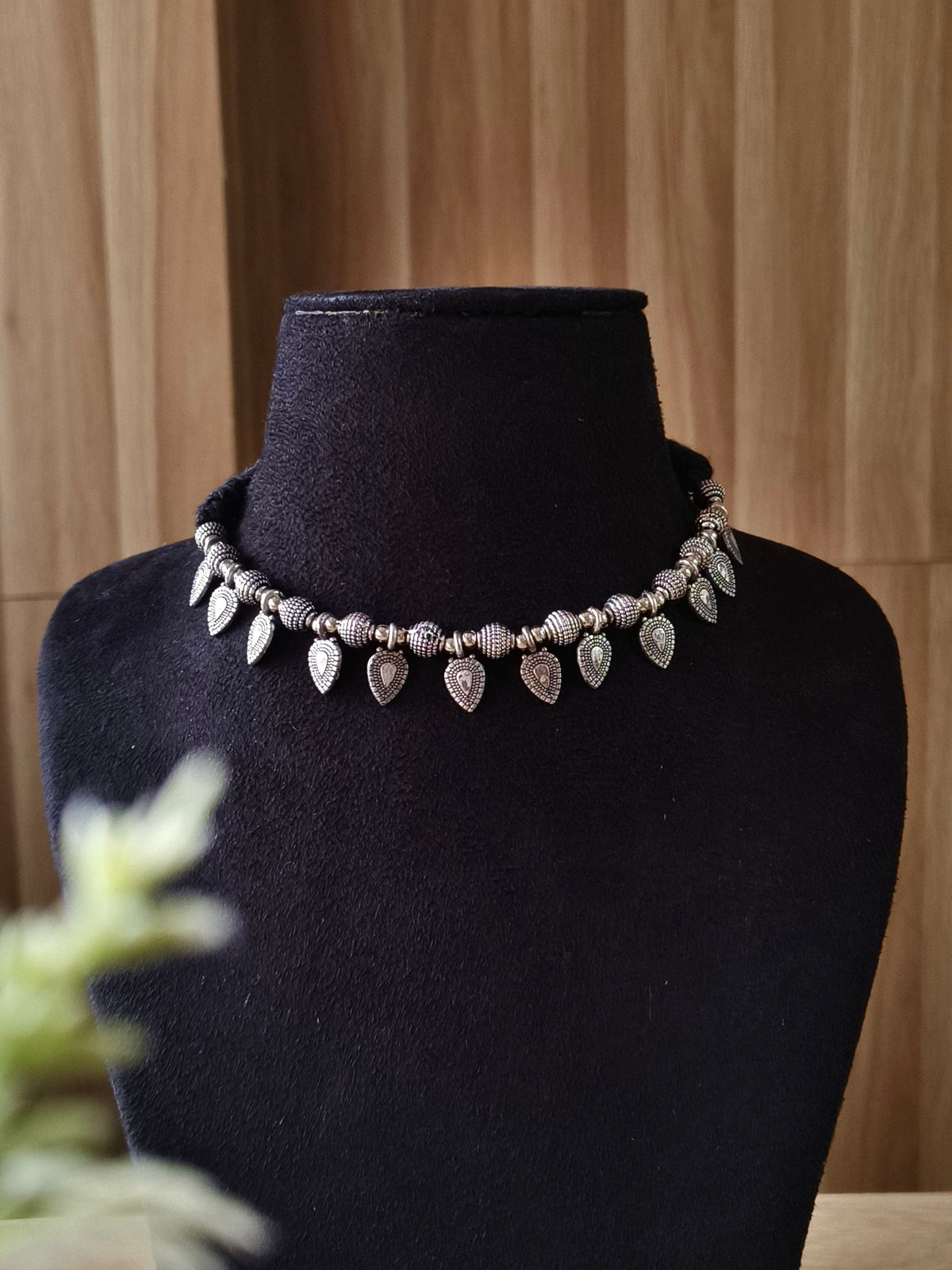 German Silver Tribal Thread Choker | Sarichka