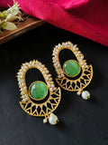 Golden Monalisa Stone Contemporary  Earrings | Sarichka