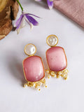 Golden Monalisa Pearl Drop Handmade Studs | Sarichka