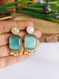 Golden Monalisa Pearl Drop Handmade Studs | Sarichka