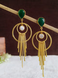 Golden Monalisa Stone Chic Dangler Earrings | Sarichka