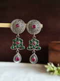 Elegant Gemstone Oxidized Dangler Earring | Sarichka