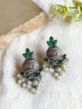 Silver Replica Kalash Kundan Stud Earrings | Sarichka