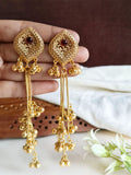 Kashmiri Golden Long Ghungroo Danglers Earring | Sarichka