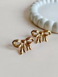 Golden Anti-Tarnish Bow Stud Earrings | Sarichka