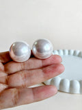 Classic Big White Pearl Stud Earrings | Sarichka