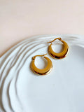 Anti-Tarnish Gold Contemporary Hoop Earrings | Sarichka