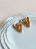 Anti-Tarnish Gold Heart Stud Earrings | Sarichka
