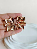 Golden Anti Tarnish Petal Stud Earrings | Sarichka