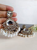 Polki Diamond pearl Drops Dangler Earring | Sarichka