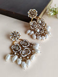 Gold-Plated Traditional Polki Kundan Danglers | Sarichka