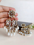 Gold-Plated Traditional Polki Kundan Danglers | Sarichka