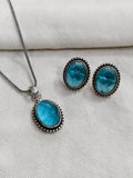 Green Onyx Oxidized chain Pendant Set | Sarichka