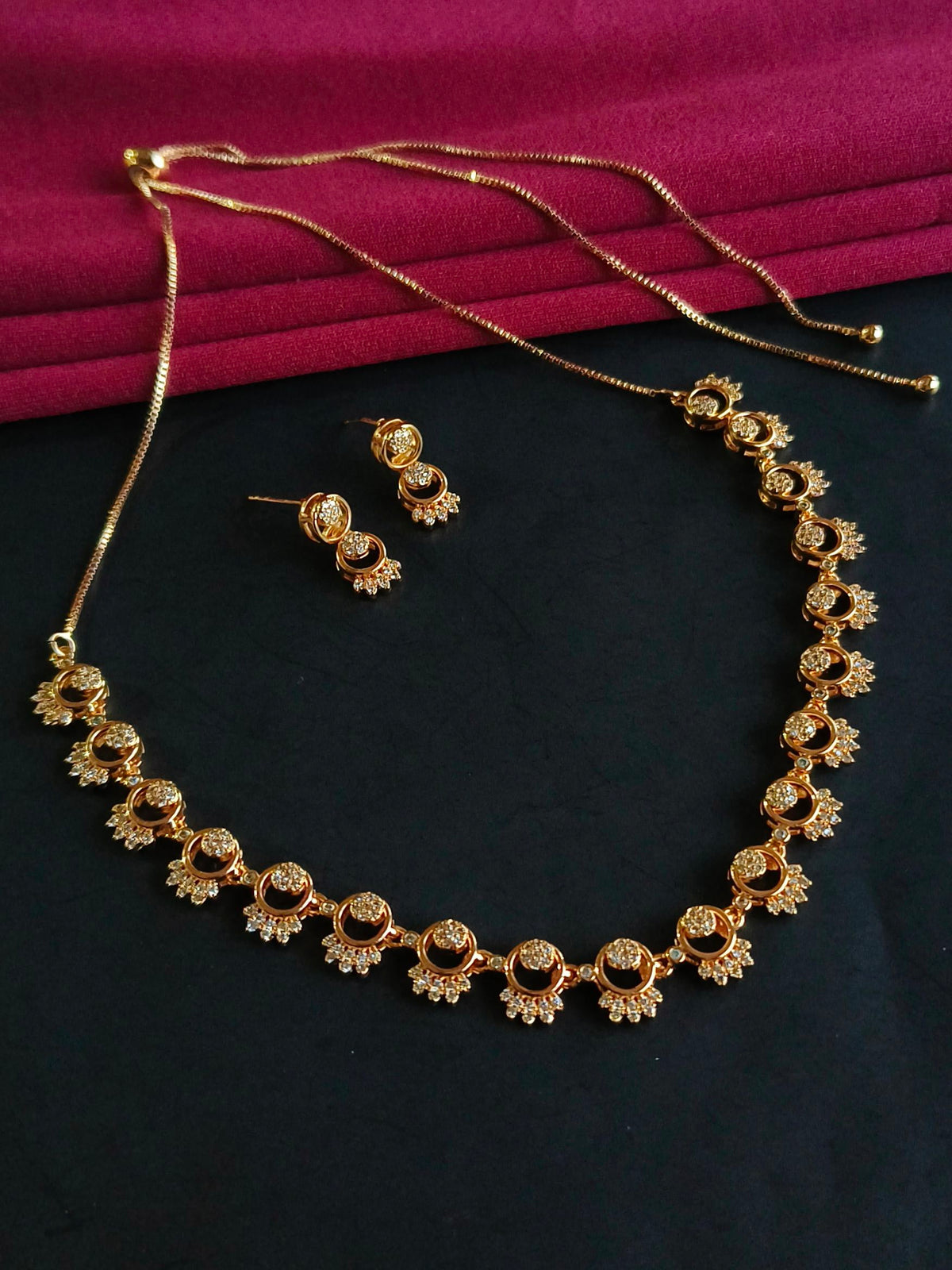 Premium American Diamond Necklace Set | Sarichka