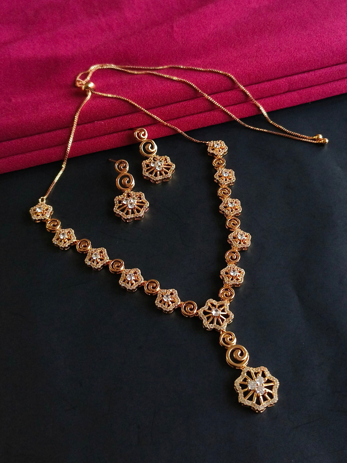 Premium American Diamond Necklace Set | Sarichka