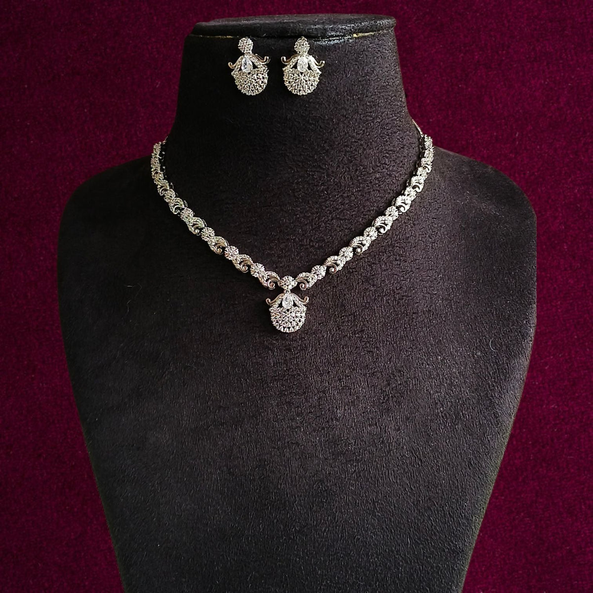 Premium American Diamond Necklace Set | Sarichka