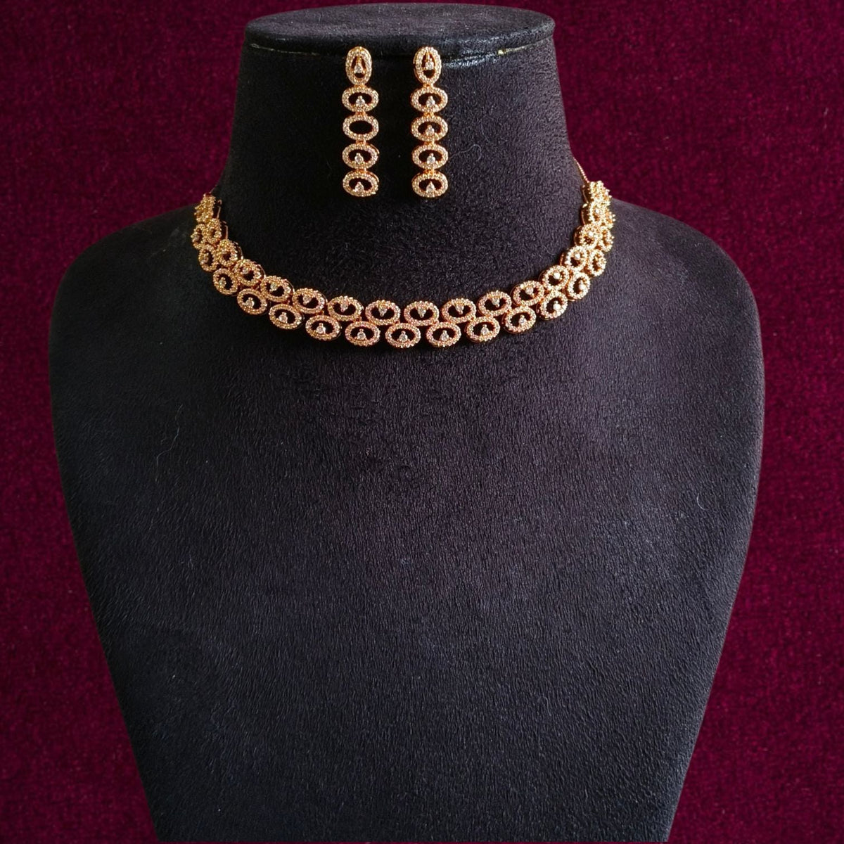 Premium American Diamond Necklace Set | Sarichka