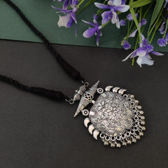 Oxidised German Silver Thread Necklace Set for Women