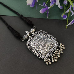 Sarichka German Silver Tribal Thread Necklace With Ghunghroo