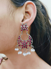 Oxidised Chandbali Earrings