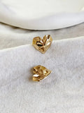 Golden Hammered Heart Mini Stud Earring | Sarichka