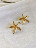 Golden Starfish Textured Anti-Tarnish Studs | Sarichka