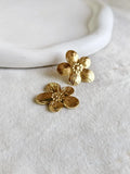 Golden Mini Floral Stud Earrings | Sarichka