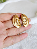 Golden Conch Shell Stud Earrings | Sarichka
