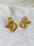 Floral Petal Imitation Gold Ear Studs | Sarichka