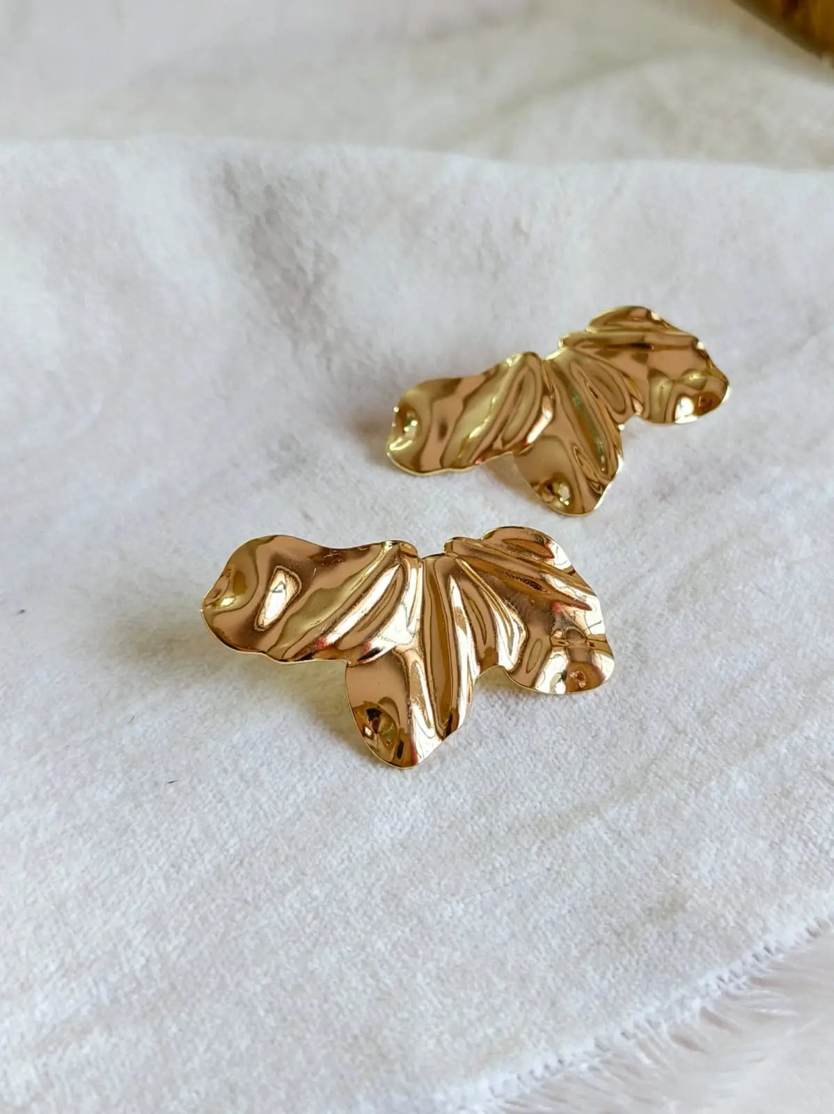 Floral Petal Imitation Gold Ear Studs | Sarichka
