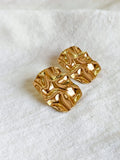 Retro Hammered Gold-Plated Modern Studs | Sarichka
