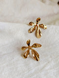 Golden Blooming Floral Statement Stud Earrings | Sarichka
