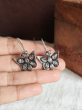 Silver Plated Oxidized Butterfly Hook Earring | Sarichka