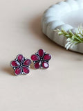 Daily Wear Oxidized Floral Studs | Sarichka