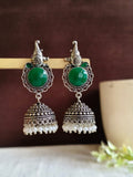 Antique Look Oxidised Pearl Earrings