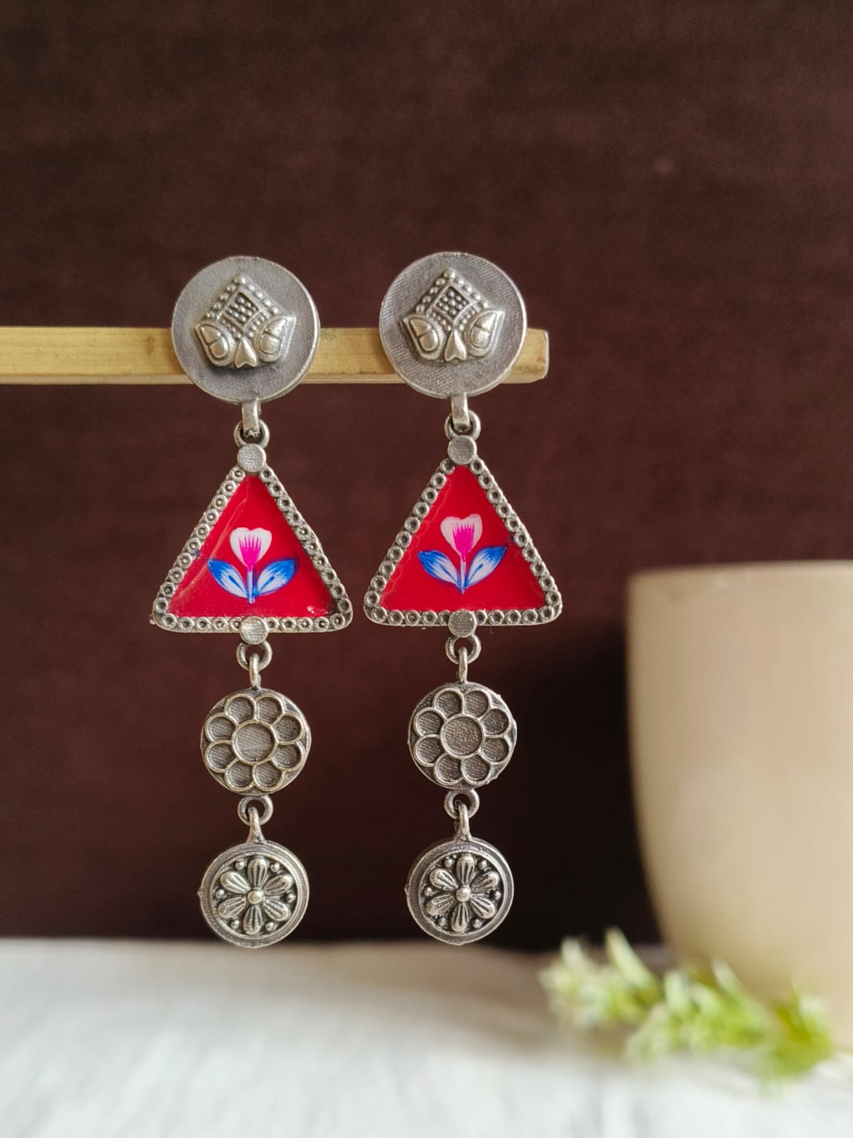 Enamel Hand Painted Earrings