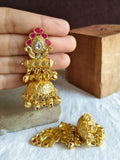 Gold Plated Traditional Jhumka Earrings | Sarichka