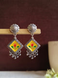 Oxidized Silver Enamel Drop Earrings | Sarichka