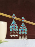 Ethnic Meenakari Pearl Drops Dangler Earrings