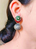 Oxidised Meenakari Hand-Painted Stud Earrings for Elegant Style | Sarichka