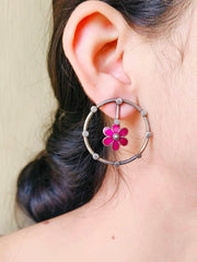 Floral Circular Oxidised Earrings | Sarichka