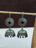 Elegant Oxidised Silver-Plated Jhumka Earrings with Ghungroo | Sarichka