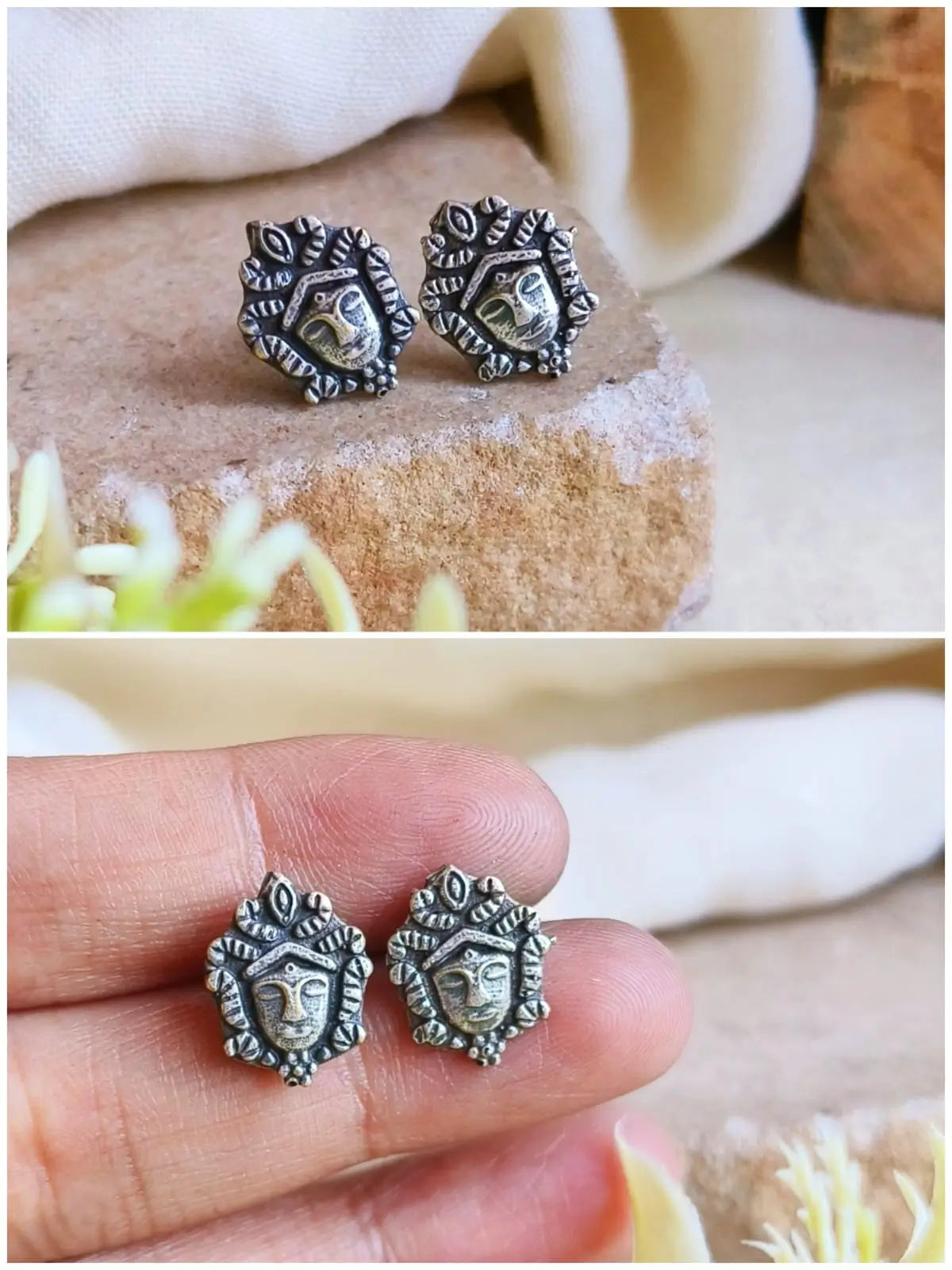 Elegant Silver-Tone Brass Studs Combo | Sarichka
