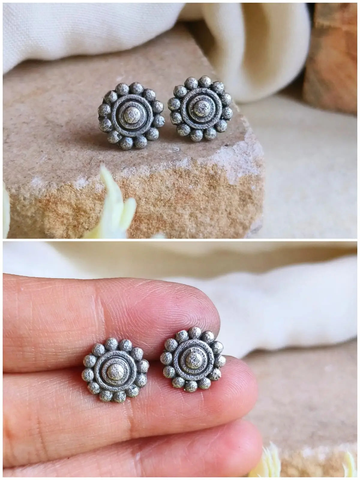 Silver Replica Oxidised Studs Combo for Daily Elegance | Sarichka