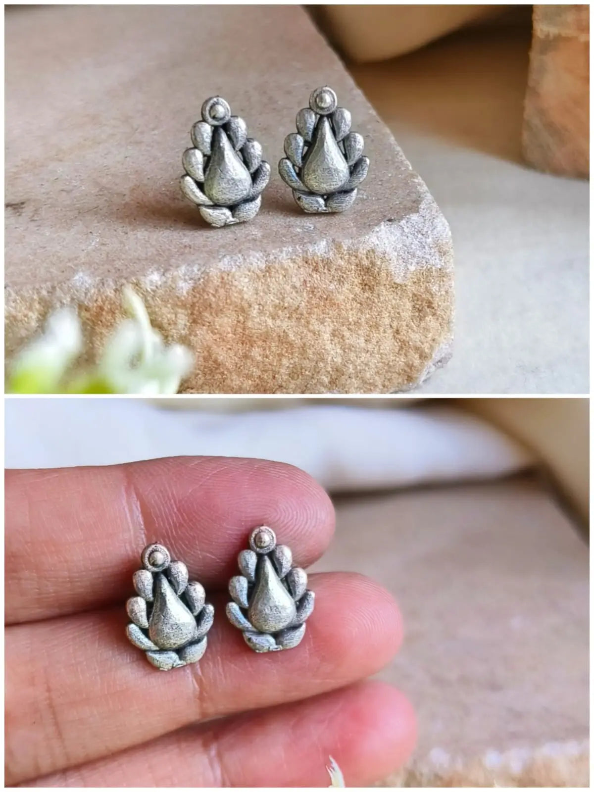Chic Oxidised Silver Mini Studs Combo | Sarichka