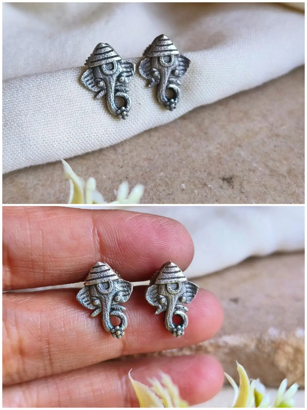 925 Silver-Plated Oxidised Tiny Studs Combo Set | Sarichka