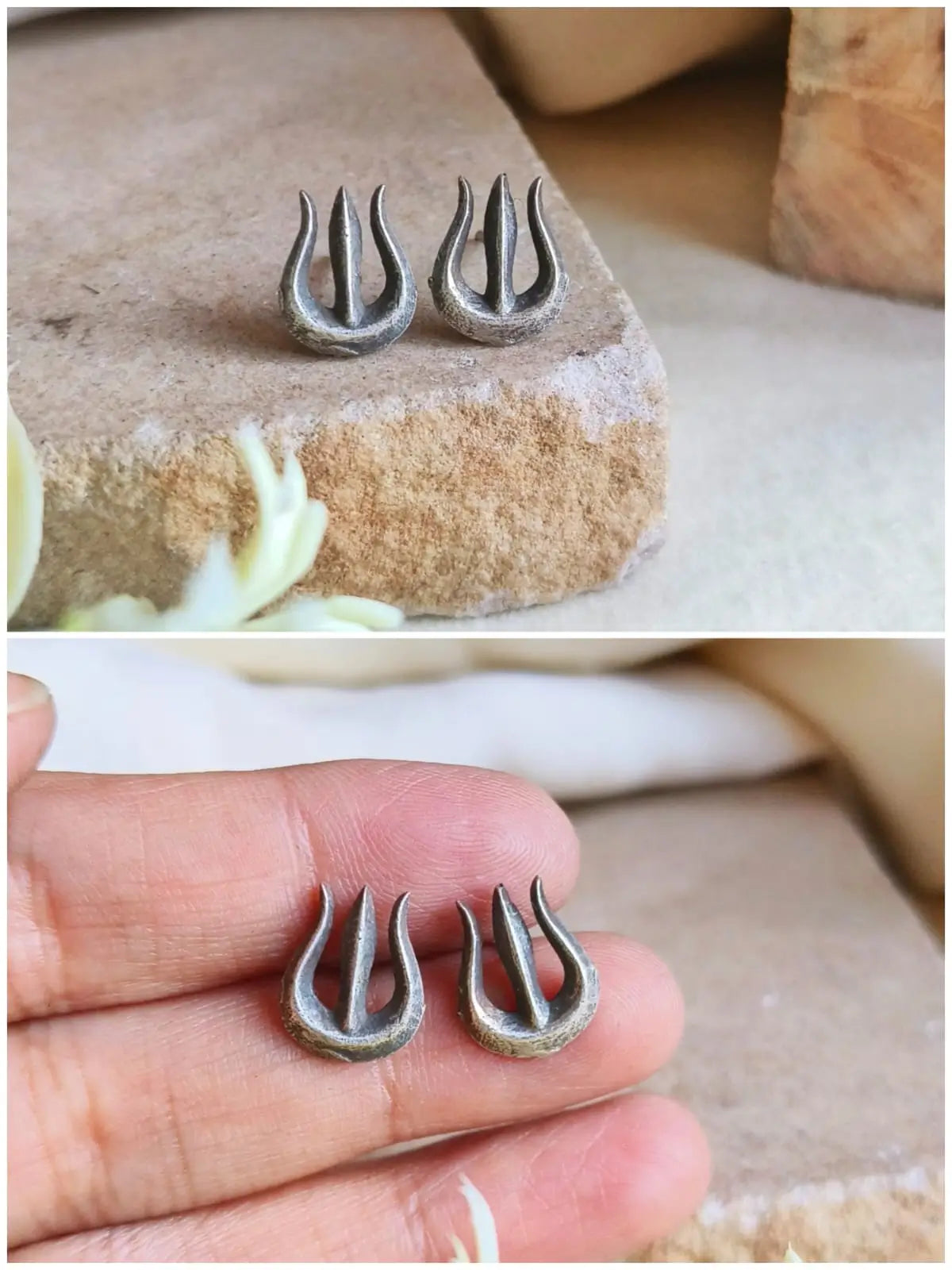 925 Silver-Plated Oxidised Tiny Studs Combo Set | Sarichka