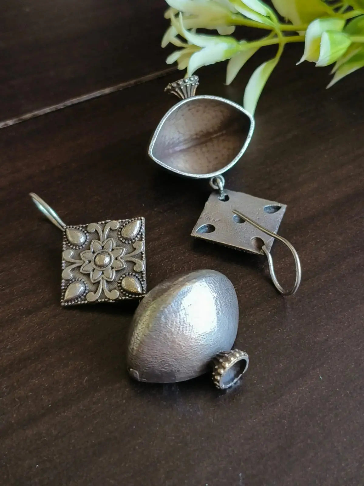 Casual Silver Look-Alike Hook Earrings | Sarichka