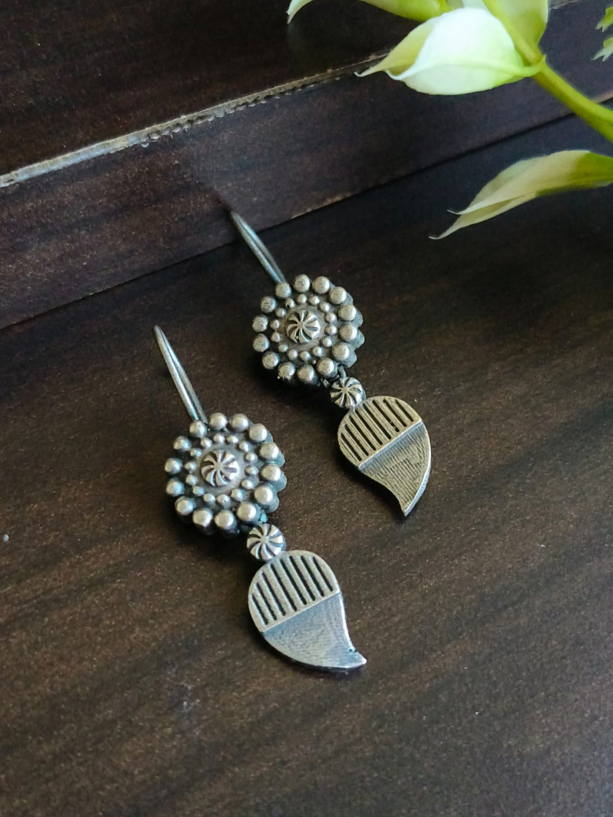 Elegant Silver Keri Hook Earrings | Sarichka