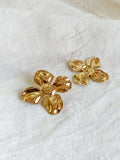 Golden Summer Bloom Floral Stud Earrings | Sarichka